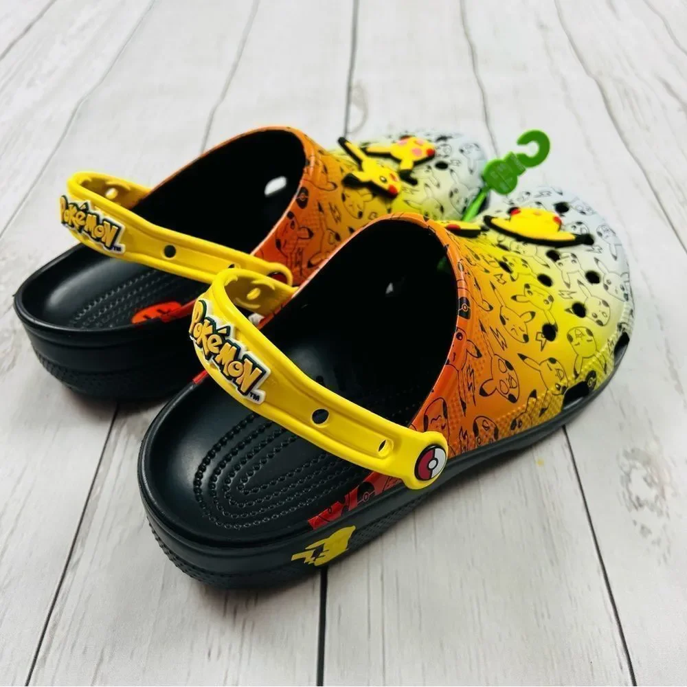 CROCS X Pokemon Pikachu Classic Clog w/ Jibbitz Mens Size 9 Womens Size 11